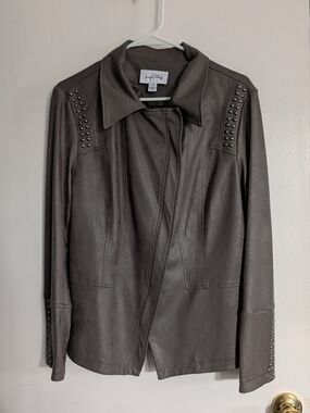 Joseph Ribkoff Women's Gray Stud-Accent Jacket Size XL